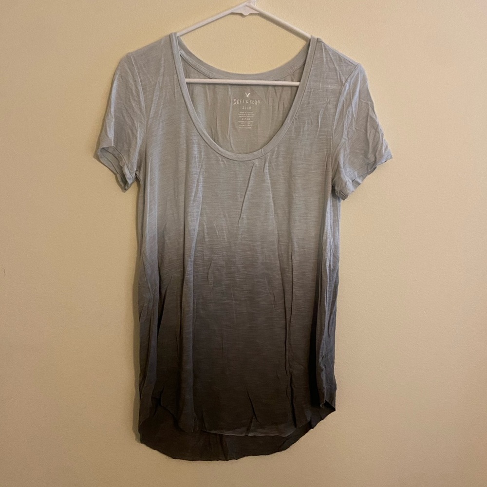 grey gray ombré blouse